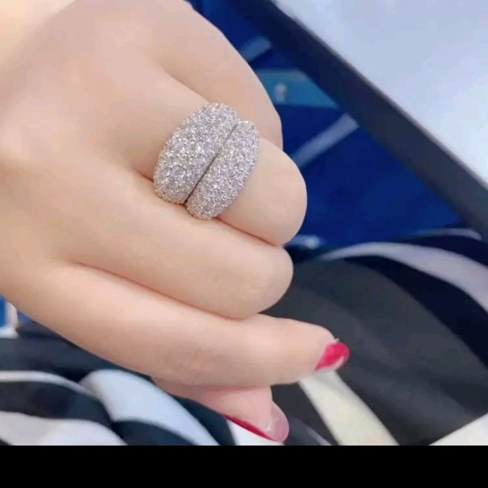 Classic Silver-plated Crystal Luxurious Cubic Zirconia Bridal Ring | Fashion